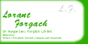 lorant forgach business card