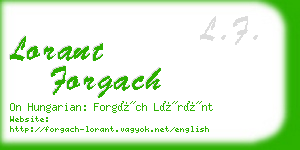 lorant forgach business card